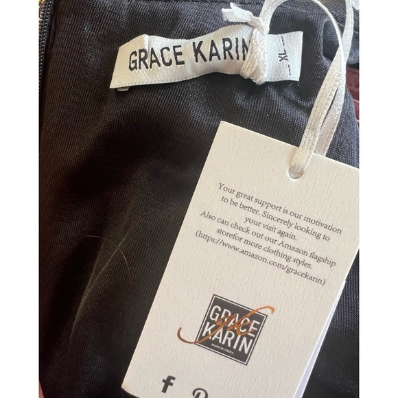 NWT Grace Karin Black Sequin Sleeveless V Neck Dress XL - Picture 8 of 9